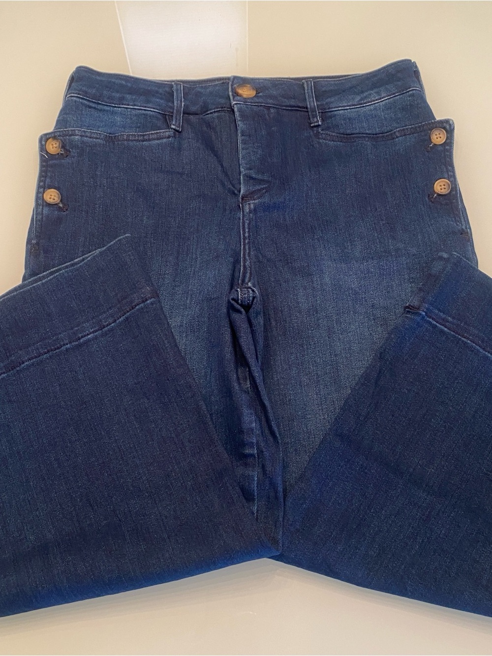 NWOT Pilcro Anthropologie High Rise Wide Leg Sailor Crop Denim Pants - Size 29 /